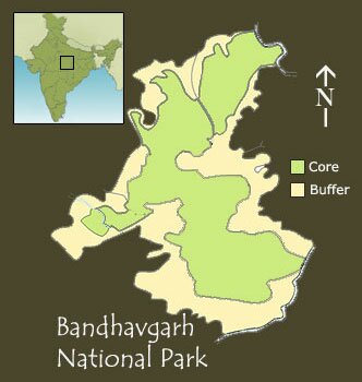 Bandhavgarh Wildlife National Park, Sanctuary & Tiger Reserve, best time to visit, park timings, charges, how to get Bandhavgarh, important tips information, Map of Bandhavgarh Wildlife National Park