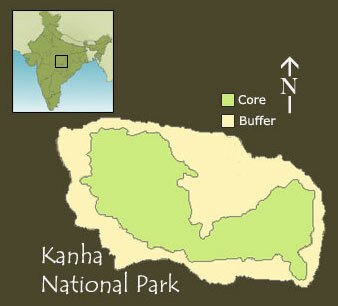 Kanha Wildlife National Park, Sanctuary & Tiger Reserve, best time to visit, park timings, charges, how to get Kanha, important tips information, Map of Kanha Wildlife National Park