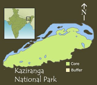 Kaziranga Wildlife National Park, Sanctuary & Tiger Reserve, best time to visit, park timings, charges, how to get Kaziranga, important tips information, Map of Kaziranga Wildlife National Park
